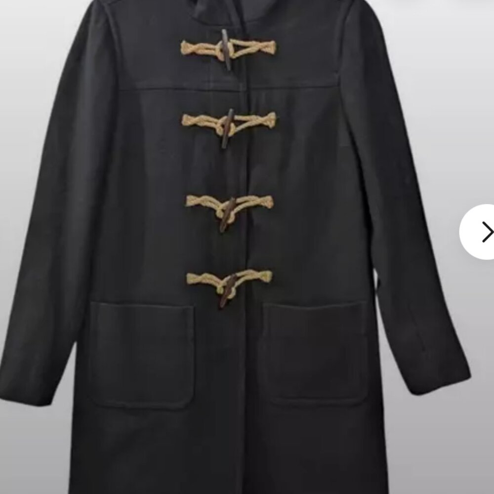 J.Crew Nello Gori Womens 6 Wool Cashmere Toggle Duffle Coat in Black